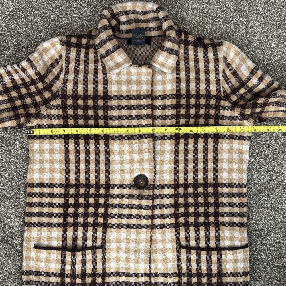 RACHEL Rachel Roy Womens Plaid Sweater Coat Duster Cardigan Sz S Preppy Academia - Picture 10 of 15